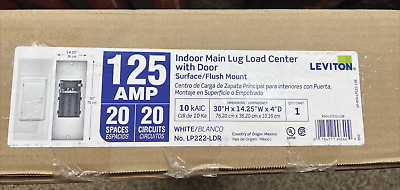 #ad Leviton LP222 LDR Indoor Main Lug Load Center 125 Amps 20 Space 20 Circuit $134.95
