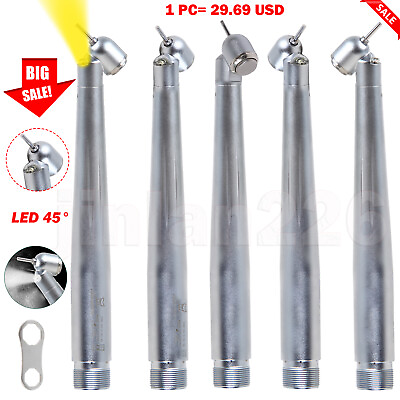 #ad Dental 45 Degree Surgical High Speed Handpiece Led E generator Push Button 2Hole $29.69