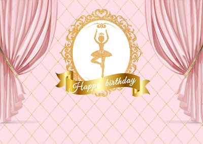 #ad Little Ballerina Girl Background Birthday Party Decor Backdrop Studio Prop 5x3ft $7.99