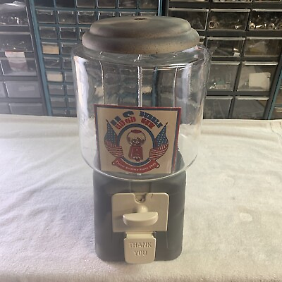 #ad Restored vintage Acorn 10 cent Glass Globe Gumball Machine camouflage $120.00