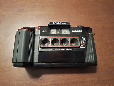 #ad Nishika N8000 3D Camera 30mm Quadra Lens Untested $65.00