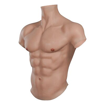 #ad 2023 new Silicone realistic muscle men#x27;s set fake chest cosplay $210.37