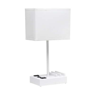 #ad 15.3quot; Tall Modern Rectangular Multi Use 1 Light Bedside Table Desk Lamp $25.94