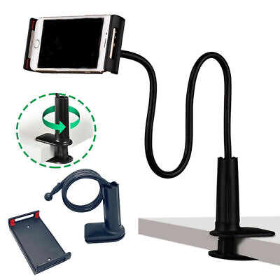 #ad Gooseneck Desk Tablet Phone Holder Stand Adjustable Flexible Arm Mount Clip Bed $8.50