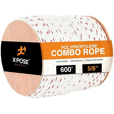 #ad Poly Combo 3 Strand Safety Rope 5 8quot; UV Coated Polypropylene $449.99
