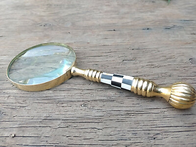 #ad Antique Brass amp; Mother of Pearl Magnifying Glass Map Reading Magnifier Glass $27.99