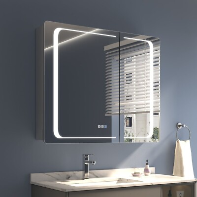 #ad Exbrite 36quot; W X 30quot; H Led Lighted Bathroom Medicine Cabinet With Mirror Recessed $517.54
