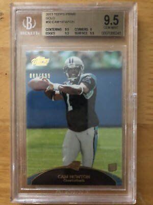#ad 2011 Topps Prime Cam Newton Gold Rookie RC 80 699 #50 BGS 9.5 PATRIOTS $99.99