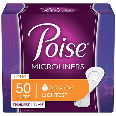 #ad Poise Daily Microliners Panty Liners Lightest Long Postpartum Pantiliners 50ct $11.99