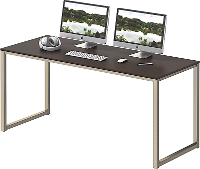 #ad Home Office 48 Inch Computer Desk Silver Espresso $110.99
