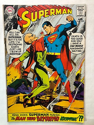 #ad Superman #205 April 1968 Vintage Silver Age DC Comics Nice Condition $32.95
