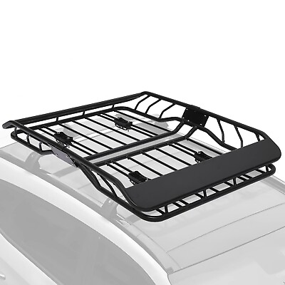#ad 63” x 43” Car Roof Rack Basket 300LBS Heavy Duty Steel Cargo Basket Universal $328.99