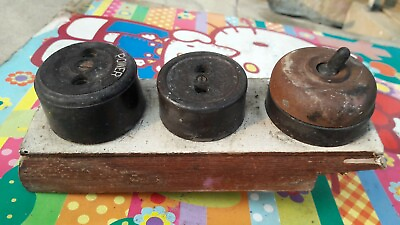 #ad #ad 80 Year Vintage Electrical Sockets amp; Switch Wood Base Steampunk Plant $38.00
