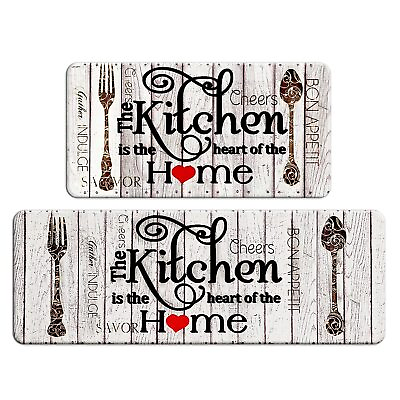 #ad Farmhouse Kitchen Mats Sets 2 Piece Cushioned Anti Fatigue Comfort Mat for Ho... $49.93