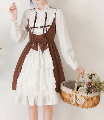 #ad Custom Made To Order Bowknot Tiered Ruffle A Line Lolita Dress Plus 1x 10x L109 $239.99