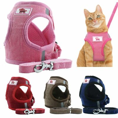 #ad Pet Small Dog Puppy Harness Breathable Mesh And Leash Set Vest XS XL Chest Strap $8.54