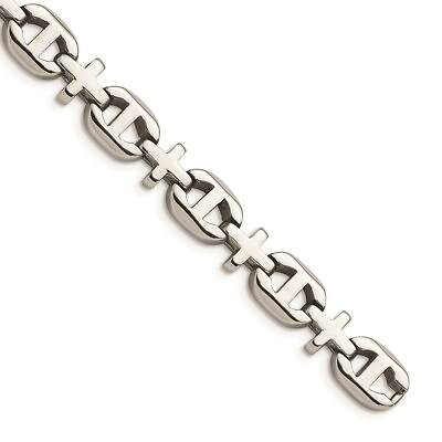 #ad Stainless Steel Polished Fancy 8.5in Bracelet $46.01