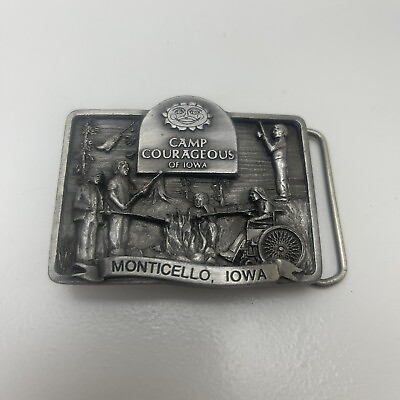 #ad Vintage Siskiyou Belt Buckle Camp Courageous Of Iowa Monticello 80s $7.62