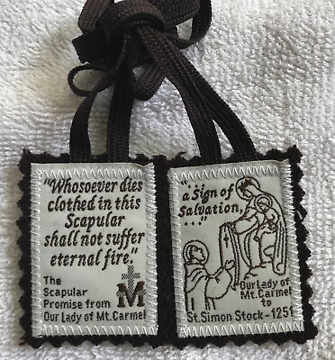 #ad 10 x Brown Scapular 100% Wool Handmade in USA $42.00