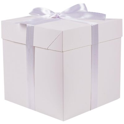 #ad Medium White Gift Box with Lids Ribbon and Tissue Paper Collapsible for Birth... $16.96