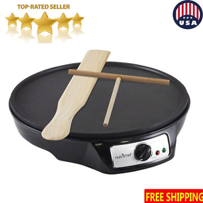 #ad Countertop Electric Griddle amp; Crepe Maker Compact Kitchen Cooking Nonstick New $25.16