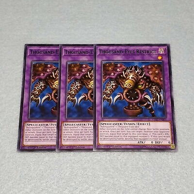 #ad Yugioh Thousand Eyes Restrict LED2 1st Edition Common 3 Card Playset NM $4.99