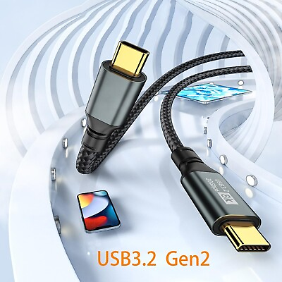 #ad USB C to USB C Cable 5ft USB C 3.2 Gen 2 Cable 20Gbps Data Sync 4K Display USB $14.99