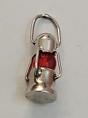 #ad Sterling Silver Railroad Camping Lantern Lamp Charm EXCELLANT CONDITION VINTAGE $19.99