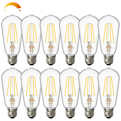#ad LED Light Bulbs Dimmable E26 Vintage Edison Bulb 60W Equivalent 750LM ETL Listed $15.83