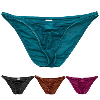 #ad Men#x27;s Sexy Low Rise Mesh Boxer Briefs Bikini Underwear Lingerie Pouch Panties🌸 $7.99