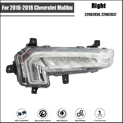#ad Front RH Passenger Side LED DRL Fog Light Clear For 2016 2018 Chevrolet Malibu $28.99