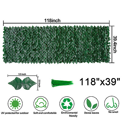 #ad 118#x27;#x27;x39quot; Privacy Artificial Fence Screen Faux Ivy Leaf Privacy Screen Hedge US $33.99