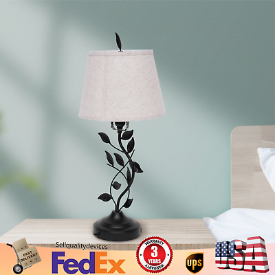 #ad Elegant E26 Table Lamp Bedside Nightstand Lamp Stylish Desk Lamp with Dual USB $41.90