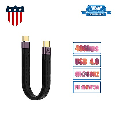 #ad USB4.0 USB C to USB C Type C Cable 4K USB 3.1 Gen 2 40Gbps 100W PD Fast Charging $16.18