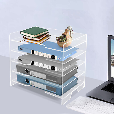 #ad File Organizer Office Desk Acrylic Organizer Paper Storage File Storage Tray $56.05