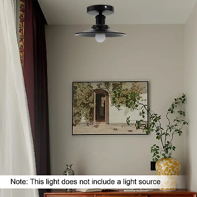 #ad New Rustic Pendant Light Indoor Outdoor Canopy Metal Stairway Hall Ceiling Lamp $20.00
