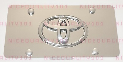 #ad 3D Toyota Front Stainless Steel Finished License Plate Frame Holder $29.99