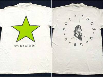 #ad Vintage Everclear 1995 Portland Oregon Lime Green Star Logo Concert T Shirt $23.99