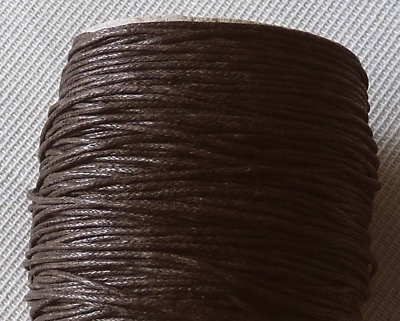 #ad 10 yards Waxed Cotton Cord Necklace 1mm Dark Brown String Bracelet Rope Braided $5.49
