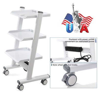 #ad Dental Clinic Lab Tool Trolley Cart Mobile Rolling Serving Three Layer 4 Casters $140.79