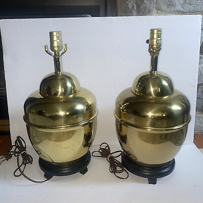 #ad Pair Of vintage brass table lamp 19” T $145.99