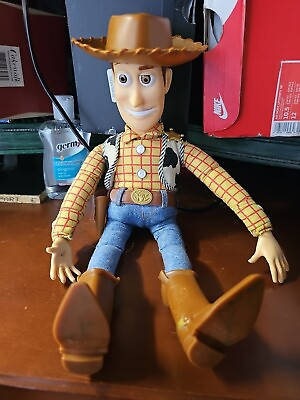 #ad WORKING Vintage Disney Toy Story 16quot; Sheriff Woody Talking Action Figure w Hat $45.99
