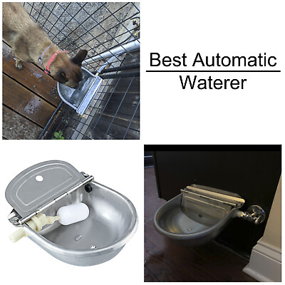 #ad Automatic Water Stainless Steel Trough Horse Cow Dog Drink Sheep Goat Auto Bowl $33.61