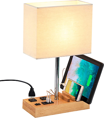 #ad Desk Lamp with 3 USB Charging Ports Table Lamp with Nightstand Bedside Lamp $44.93