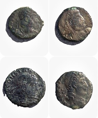#ad Lot of 4 Small Authentic Ancient Roman Coins 260 360AD Nice Details $37.00