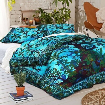 #ad Indian Mandala Tree Of Life Quilt Queen Duvet Cover Bedding Cotton Donna Cover $35.99