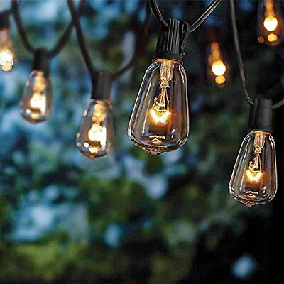 #ad 10ft Outdoor Edison Bulb String Lights ST38 Edison Bulbs Plus 1 Extra Bulbs UL $19.10