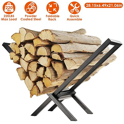 #ad Firewood Log Rack Heavy Duty Steel Wood Lumber Storage Stacking Rack X Shape US $39.03