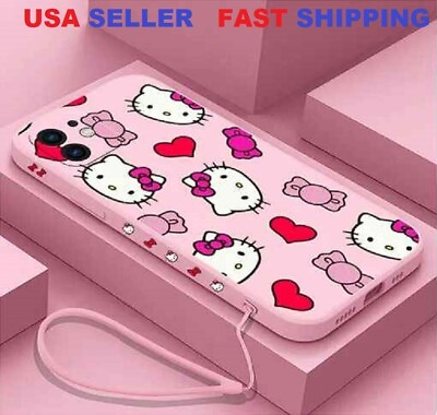 #ad iPhone 12 Case Pink Hello Kitty USA SELLER FAST SHIPPING $5.95
