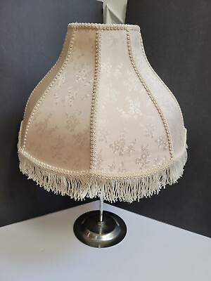#ad Victorian Style Ivory Silk amp; Fringe Floor Table 17quot; Large Lamp Shade $114.14